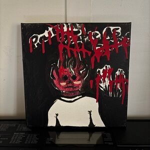 Abstract Red and Black Canvas Art